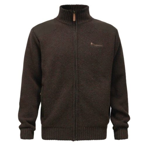 Pinewood Hurricane Full Zip SWEATER - D.Brown Mel