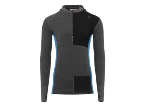 Aclima WarmWool Hoodsweater w/zip M's - Marengo/Jet Black/Corsair