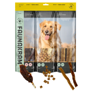 Valuepack med 3 forskellige typer af hundesnacks fra Faunakram