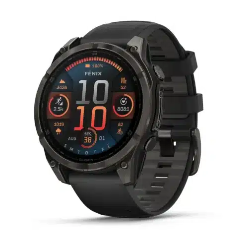 Garmin fēnix® 8 – 47 mm, AMOLED - Sapphire, Carbon Grey DLC-titanium med sort/Pebble Grey