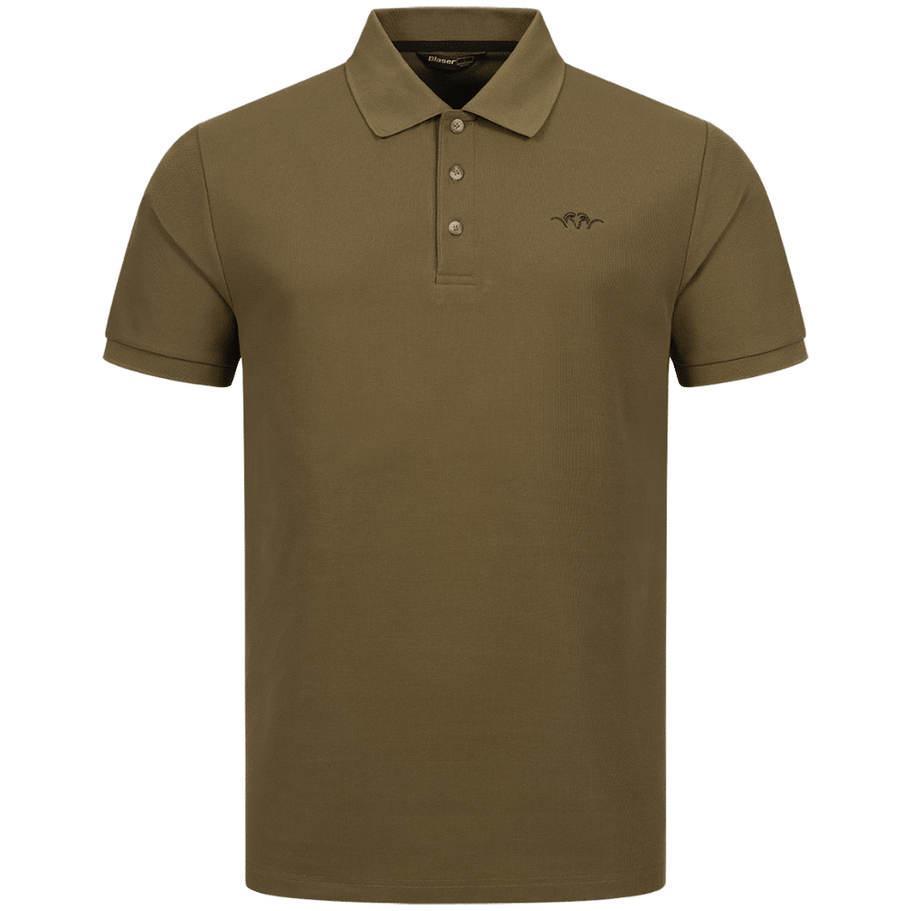 Blaser Men's Solid Polo Shirt i Dark Olive