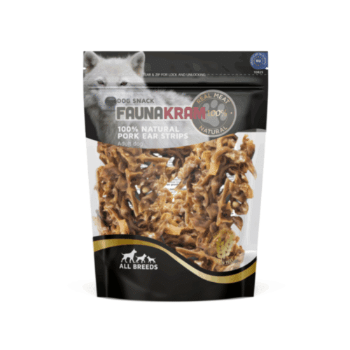 Faunakram Natural Pork Ear Strips - 300g