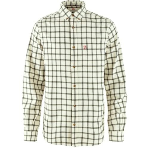 Fjällräven Övik Flannel Shirt M - Chalk White-Laurel Green