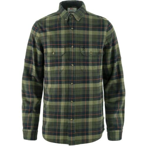 Fjällräven Singi Heavy Flannel Shirt M - Black-Deep Forest