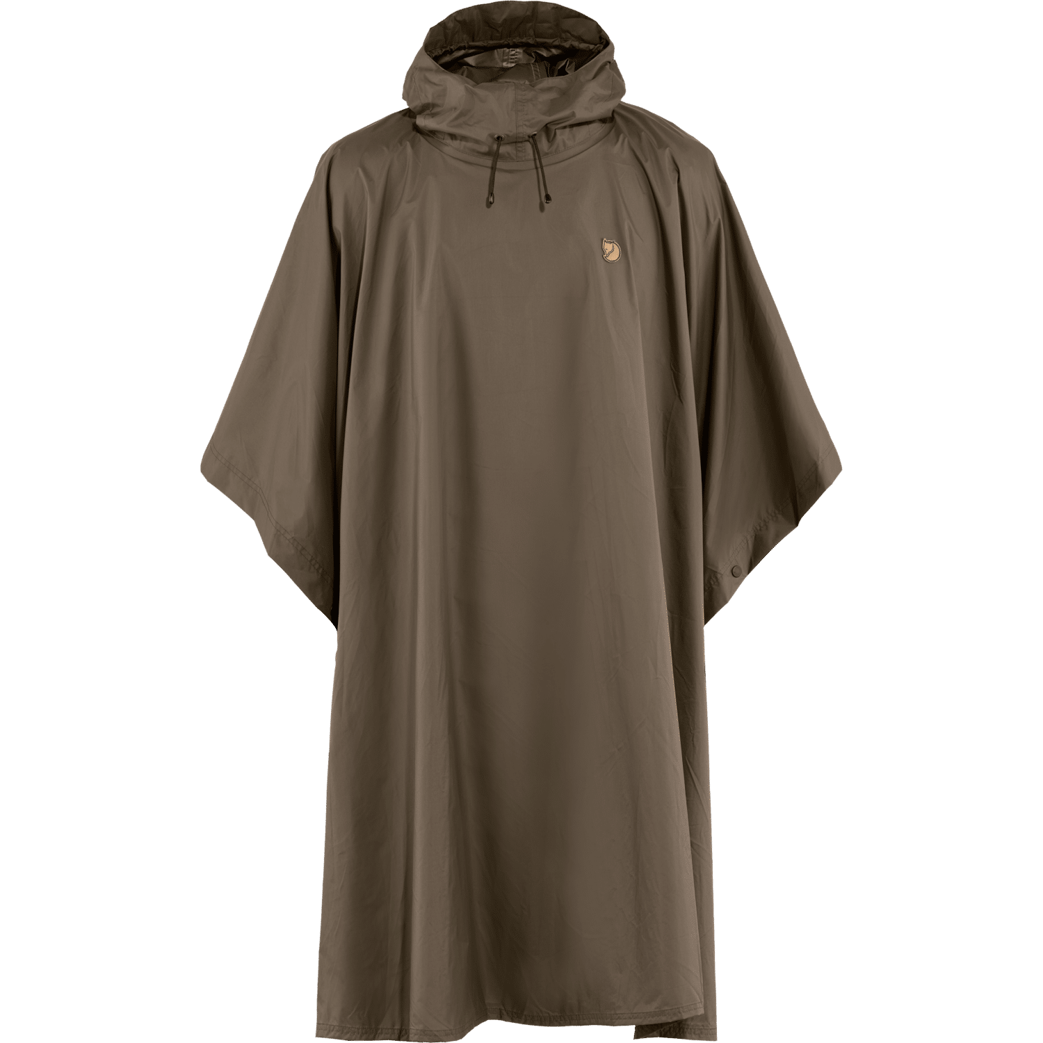 Lang regnponcho fra Fjällräven i farven dark olive