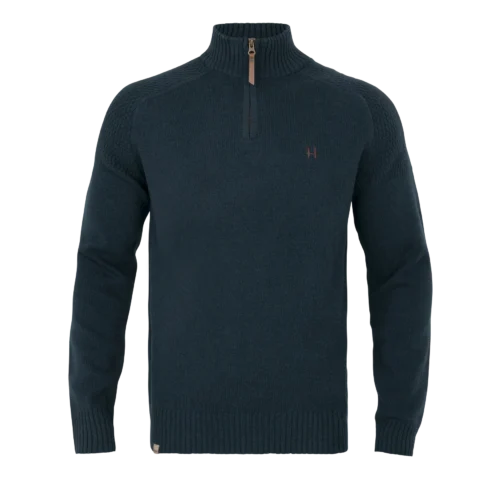 Härkila Vincent Merino Pullover Med Halv Lynlås - Dark Navy