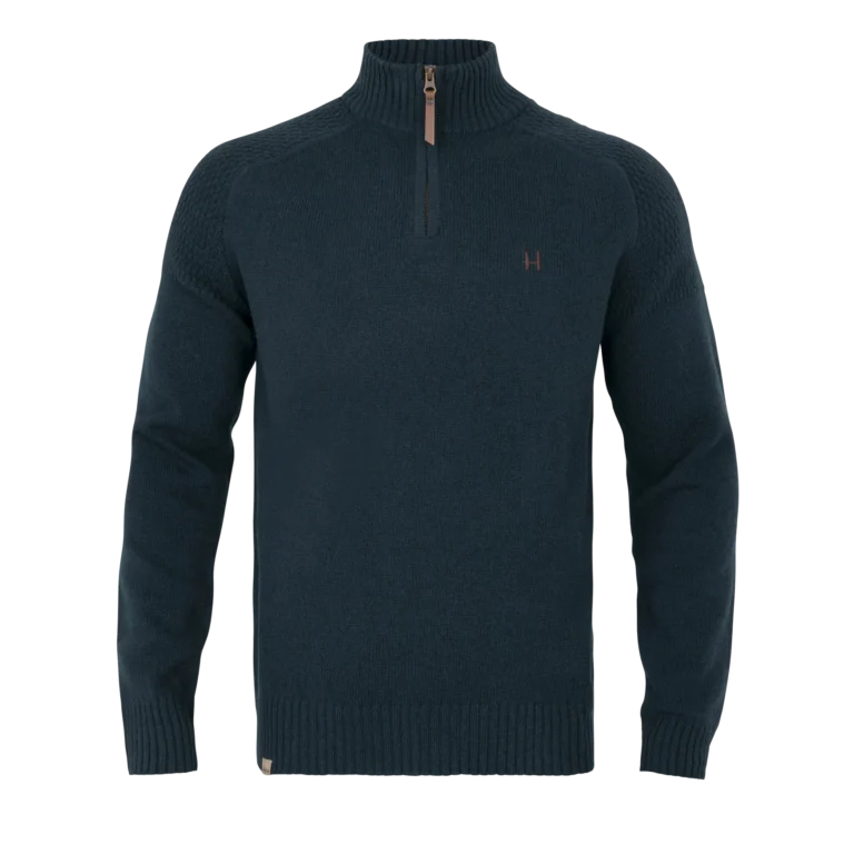 Härkila Vincent Merino Pullover Med Halv Lynlås - Dark Navy