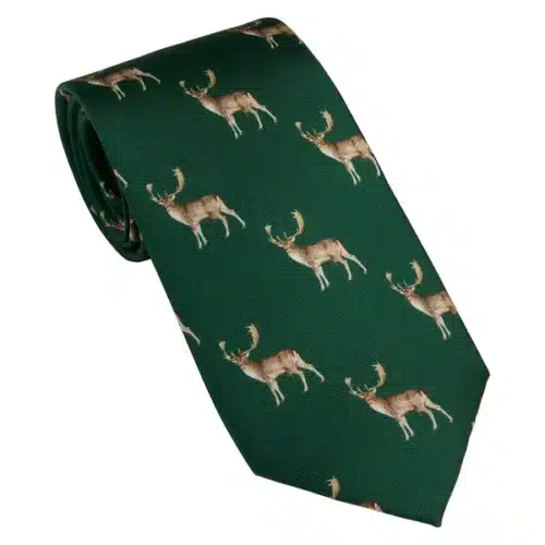 Laksen Fallow Deer Tie - British Racing Green
