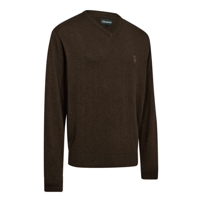 Deerhunter Harrington Strik V-hals - Brown Melange