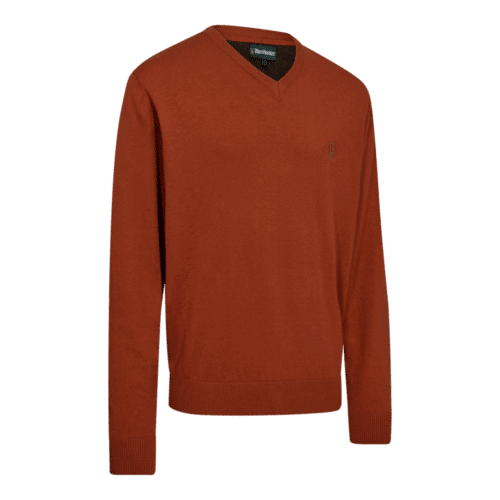 Deerhunter Harrington Strik V-hals - Oak Rust Melange